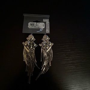 Express silver dangly earrings